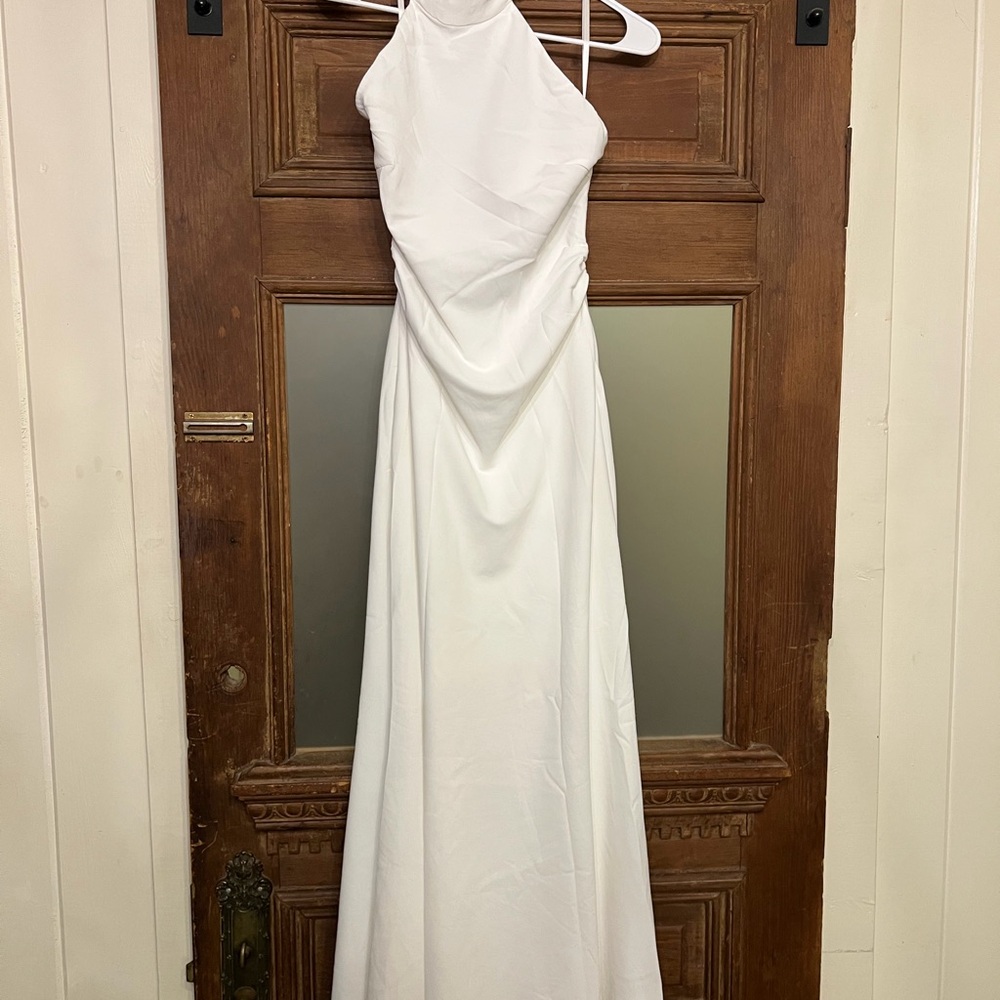 White Halter Dress